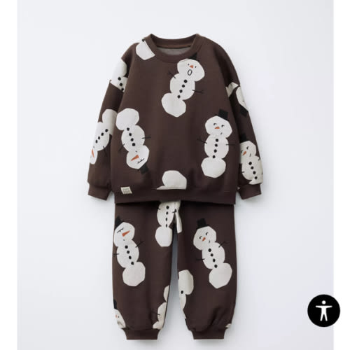 SNOWMEN PRINT JOGGING SET - Brown | ZARA United States
