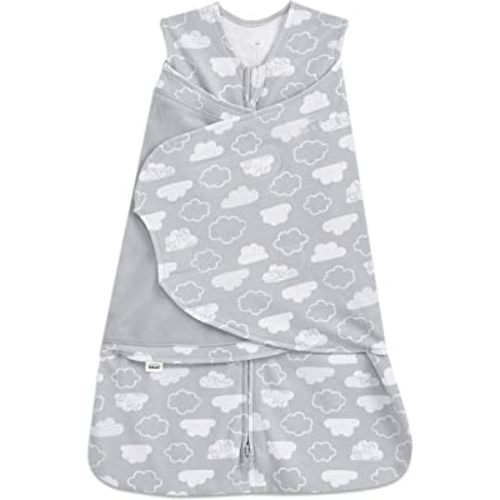HALO 100% Cotton Sleepsack Swaddle, 3-Way Adjustable Wearable Blanket, TOG 1.5, Clouds, Newborn, 0-3 Months