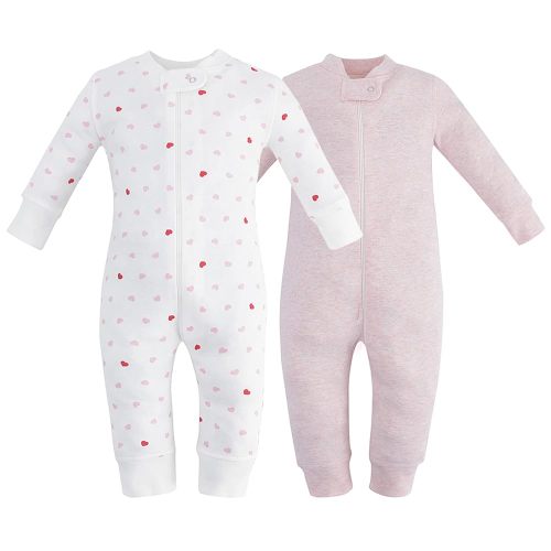 Owlivia Organic Cotton Baby Boy Girl Zip up Sleep 'N Play Pjs, Footless, Long Sleeve