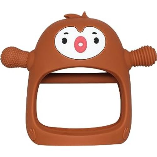 Smooch Amber Infused Penguin Mitten Teething Toys for Babies 0-6 Months, 12, 18 - Easy to Hold Penguin Teethers for Babies Silicone Baby Teether Toys are Soft & Durable - Provide Teething Pain Relief
