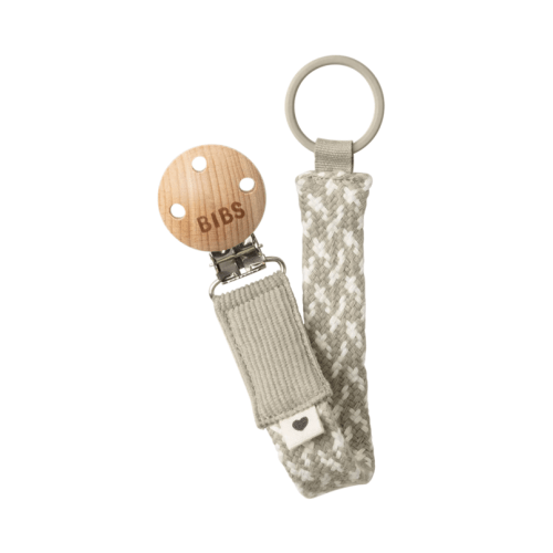 BIBS Paci Braid Clip Sand/Ivory