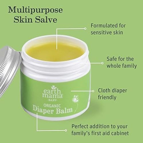 Earth Mama Organic Diaper Balm | Diaper Cream for Baby | EWG Verified, Petroleum & Artificial Fragrance-Free with Calendula for Sensitive Skin, 2-Fluid Ounce