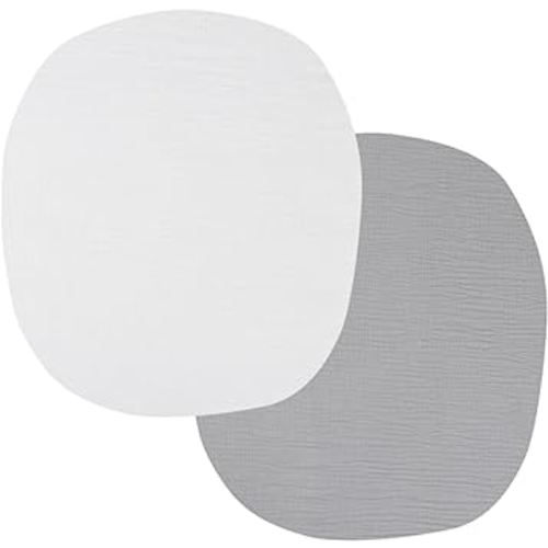 Muslin Bassinet Sheets 24" x21" Compatible with Graco Pack ‘n-Play Dome LX Bassinet, Small Round Bassinet Sheets 2 Pack 100% Cotton White and Grey