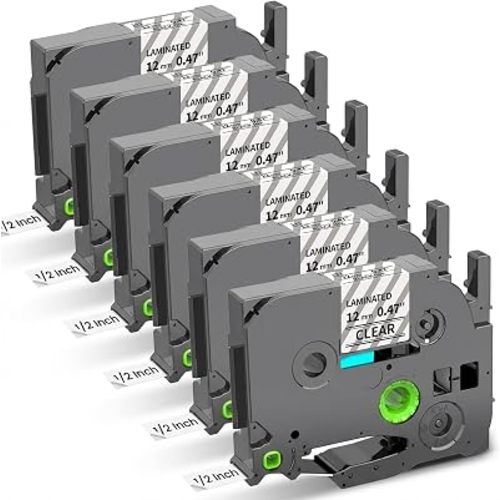 TZe-131 TZe131 TZ Tape 12mm 0.47 Laminated Clear Label Tape