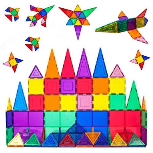PicassoTiles 60 Piece Set 60pcs Magnet Building Tiles Clear Magnetic 3D Building Blocks Construction Playboards - Creativity beyond Imagination, Inspirational, Recreational, Educational, Conventional