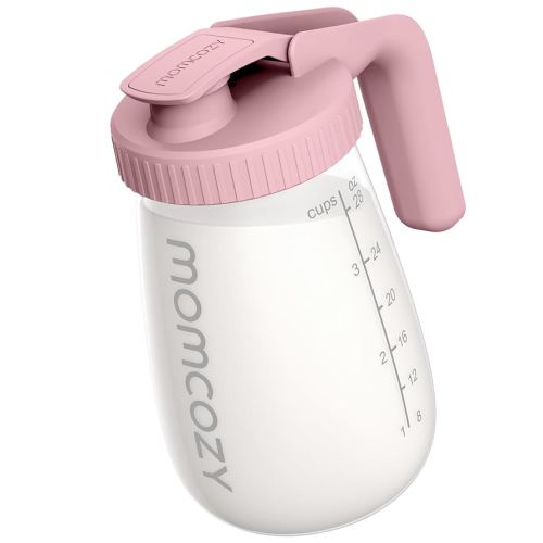 Momcozy Breast Milk Pitcher, Resistant to Heat and Cold Abrupt Temp Swings, No Leak Breast Milk Fridge Storage Container with Wide Mouth, Fast Baby Formula Maker, Breastfeeding Essentials, Pink
