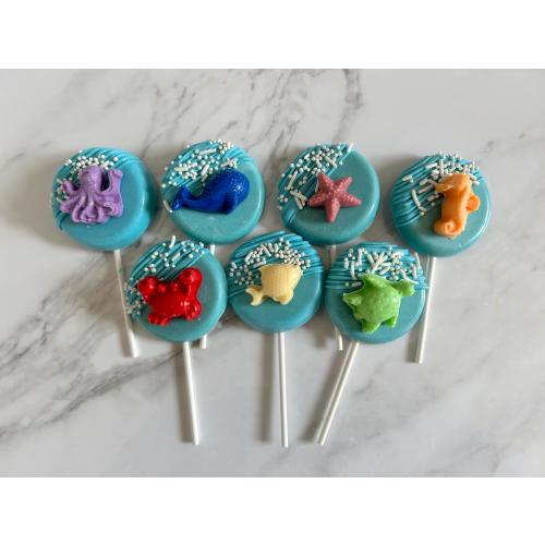 Under the Sea Rainbow Sea Animals Themed Chocolate Lollipops Party Favors, Ocean Dessert Chocolate Party Favors, Baby Shower Ocean