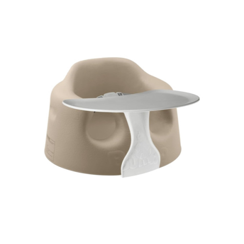 Bumbo Baby Floor Seat, Portable Infant Sit Up Activity & Eating Chair with Tray Accessory, Taupe - Feeding and Sitting Lounger for Babies and Infants Ages 3 to 12 Months