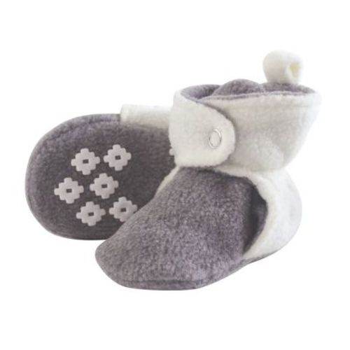 Little Treasure Baby And Toddler Cozy Fleece Booties, Heather Gray Cream, 18-24 Months