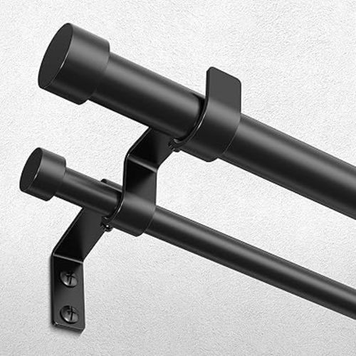 Black Double Curtain Rod