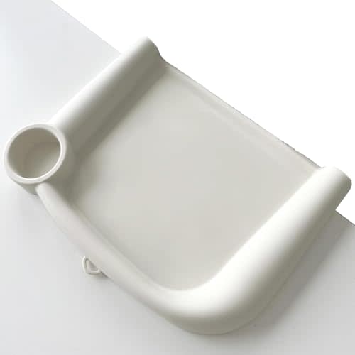 Baby Dining Tray Competible with Inglesina Fast Table Chair Silicone Baby Feeding Tray for Clip-On Fast Table Chair Dishwasher Safe BPA Free Silicone Removable Dining Tray Accessory -White