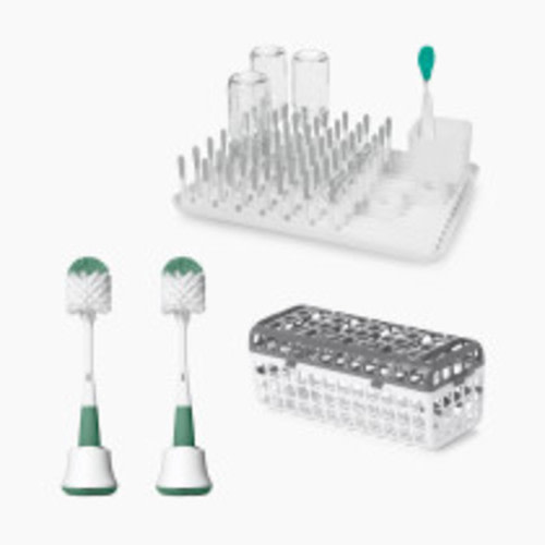 OXO Tot Bottle Drying Rack - Grey, Bottle Accessories Bundle