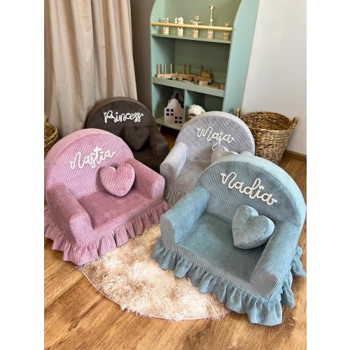 Personalized Corduroy Child Seat | Soft Armchair with Name | Children's Room Armchair, Gift for Toddler