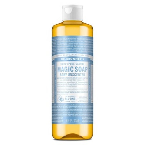Dr. Bronner's Magic Pure Castile Liquid Soap - Baby Unscented - 16 fl oz