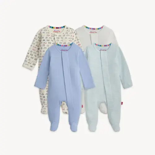 Magnetic 4-Pack Footie, 0-3M