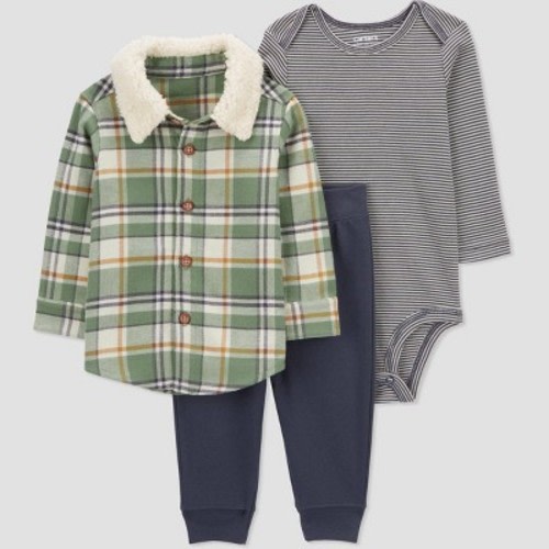Carter's Just One You® Baby Boys' Plaid Coordinate Set - Green, Size: 3M