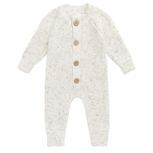 Alfie Knitted Onepiece - Oatmeal Hay Fleck – Jamie Kay USA