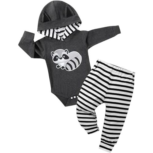 Baby Clothes Boy Newborn Outfits Animal Print Long Sleeve Romper and Pants 2PCS Fall Winter Infant Clothing Set
