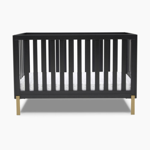 Delta Children Hendrix 4-in-1 Convertible Baby Crib - Midnight Grey With Metal Base