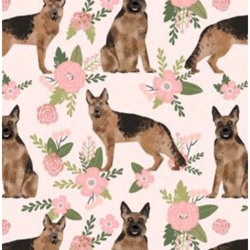 Lovey, Baby Blanket, or Adult Blanket: Pink Floral German Shepherd. German Shepherd Lovey. German Shepherd Baby Gift. Baby Gift.