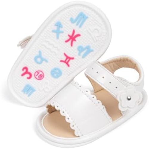 Babelvit Infant Baby Girl Boy Sandals Comfort Premium Summer Outdoor Casual Beach Shoes with Flower Bowknot Anti Slip Rubber Sole Newborn Toddler Prewalker First Walking Shoes