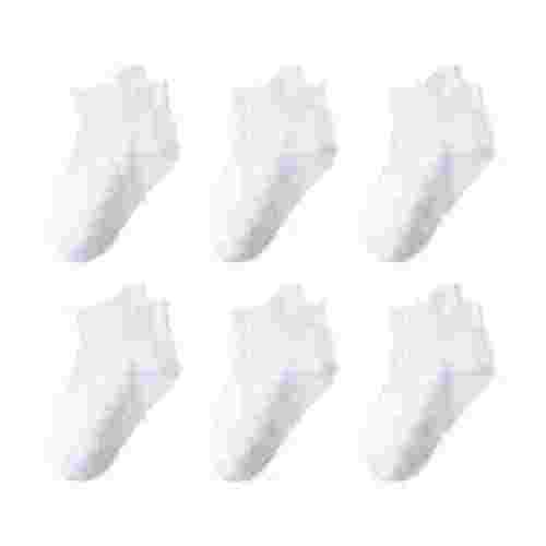 NAISIBABY Toddler Boys Girls Socks, Non Slip Sameless Breathable 6 Pairs Cotton Gripper Socks White 1-3T