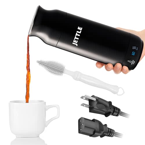 Jettle Electric Kettle - Travel Portable Heater for Coffee Tea Milk Soup - Stainless Steel Travel Water Boiler tea pot with Temperature Control - LED - Automatic Power Off - 450ml - Kitchen Appliance