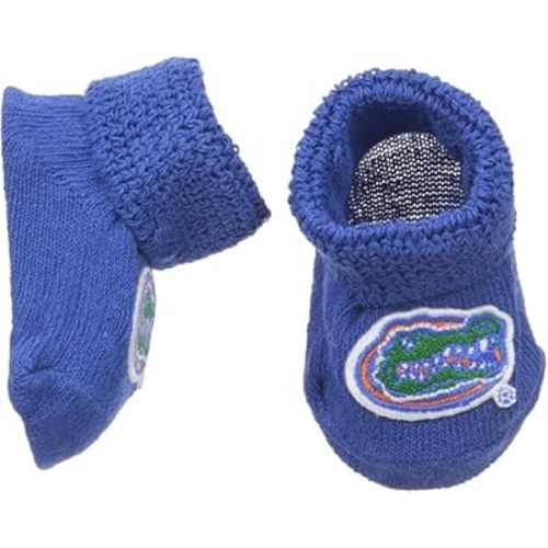 Two Feet Ahead Baby Bootie Socks Team Color – Soft, Cozy & Machine Washable Organic Cotton Stay-on Socks - Made in USA (Solid)