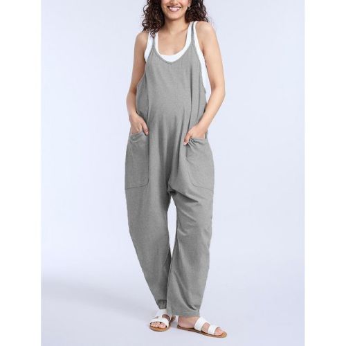 Women's Sleeveless Relaxed Fit Maternity Jumpsuit | Motherhood Maternity