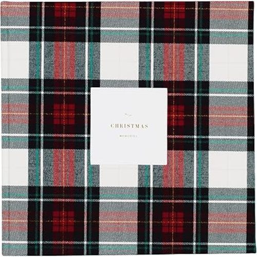 Promptly Journals, Our Christmas Memories: A Family Traditions Keepsake (Tartan, Red, Fabric) | 30-Year Christmas Journal | Traditions Christmas Journal | Family Gifts