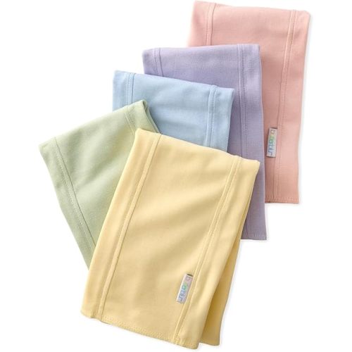 Butterblu Bailey 5-Pack Burp Cloths 100% Organic Cotton Knit for Newborn & Baby Boys & Girls, Haze, One Size