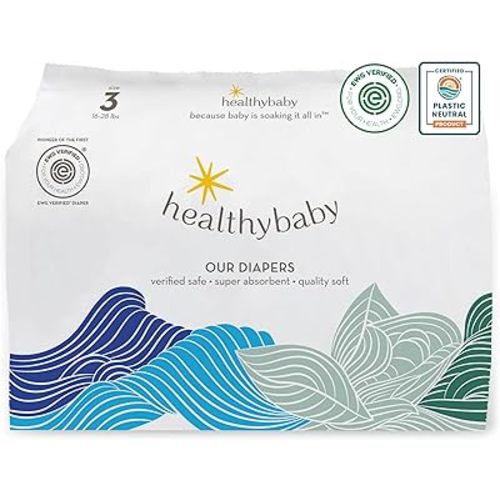 Our Diapers | EWG Verified Safe & Plant-Based Diapers | Leak Protection | Soft Organic Cotton Shell | Chlorine-Free Diaper for Sensitive Skin | Size 3 (16-28 lbs) 40 Count