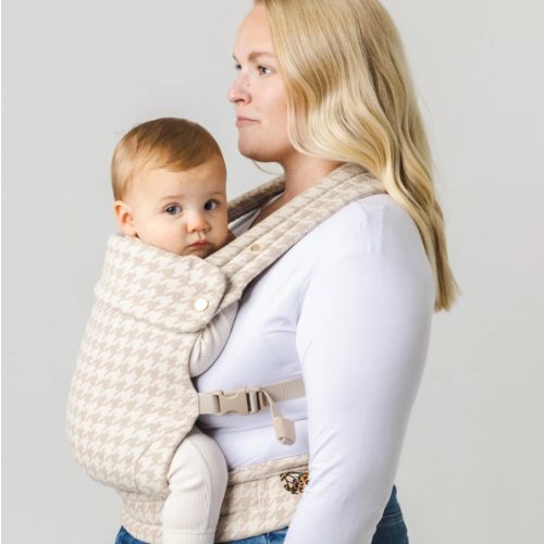 Mabē Monarch Ergonomic Baby Carrier – Premium Cotton Soft Structured Newborn to Toddler Carrier with Hip-Healthy Design, 3 Carry Positions (7-35lbs), Lightweight & Breathable, (Houndstooth)
