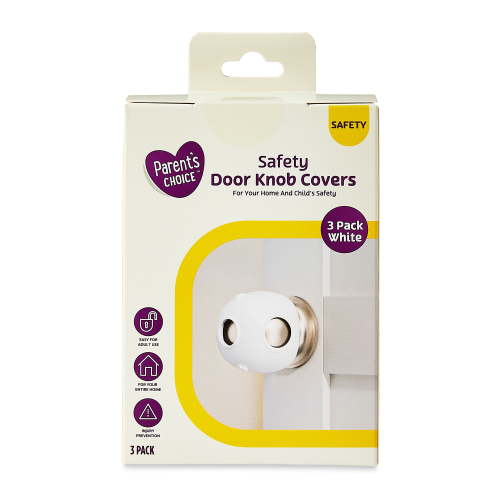 Parent's Choice Safety Door Knob Covers, White, 3 Pack