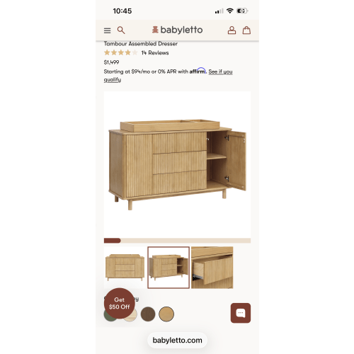 Babyletto Pogo Tambour Assembled Dresser