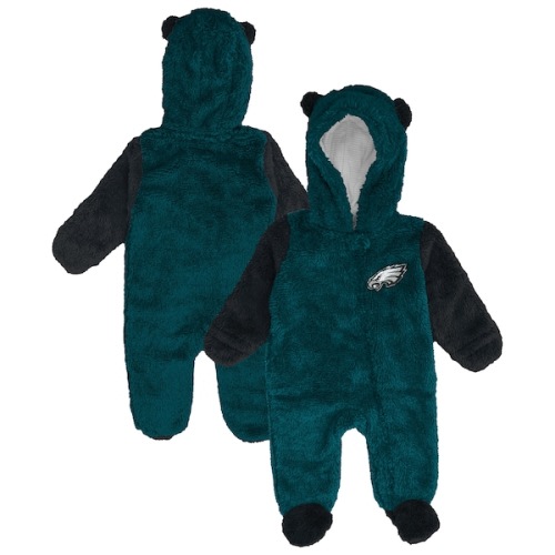 Newborn & Infant Philadelphia Eagles Outerstuff Midnight Green Stay Napping Fleece Bunting Full-Zip Sleeper
