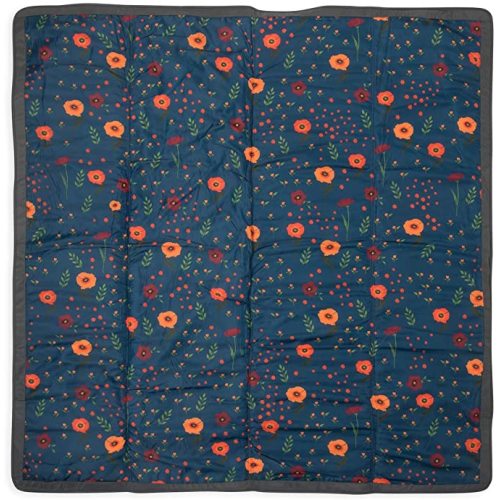 Little Unicorn – Midnight Poppy Indoor/Outdoor Blanket | 100% Polyester | Water Resistant | Simple Clean | Wipeable Material | Easy to Carry | Babies and Toddlers | Machine Washable | 5’ x 5’ - 5 x 5