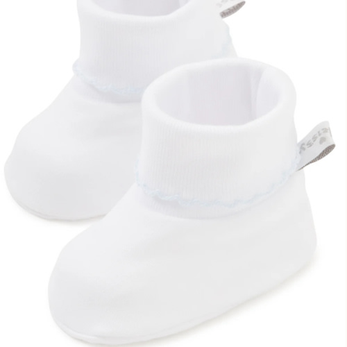 White/Blue Kissy Basics Booties