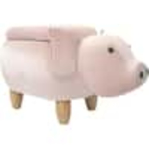 Critter Sitters Pink Pig Animal Shape Storage Ottoman CSPIGSTOTT-PNK