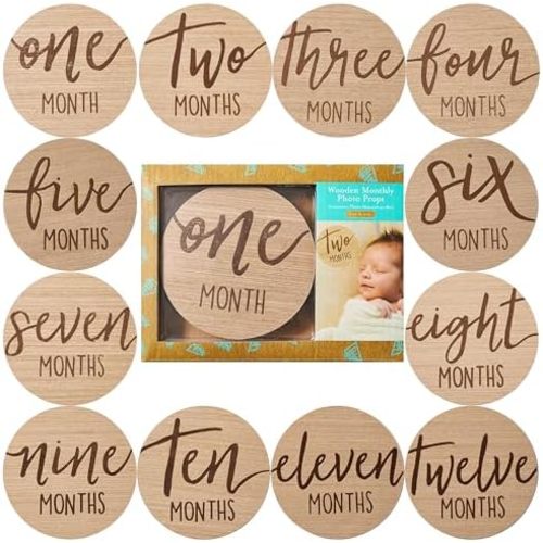 Kate & Milo Baby Monthly Milestone Photo Props, 1-12 Months Marker Discs