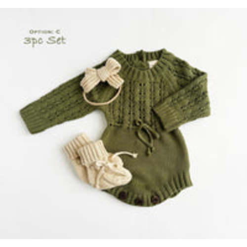 Green Zoya Romper Set – Olive and Cradle