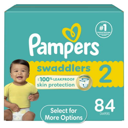 Pampers Swaddlers Diapers, Size 2, 84 Count (Select for More Options)