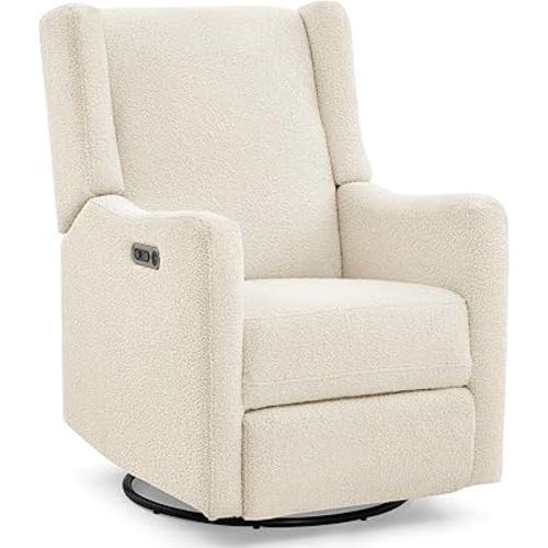 Delta Children Mercer Electronic Power Recliner and Swivel Glider with USB-A and Type-C Ports - Greenguard Gold Certified - Stain-Resistant Performance Fabric is Oeko-TEX Standard 100 Certified, Shell