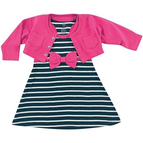 Hudson Baby Baby Girls' Cotton Dress and Cardigan Set