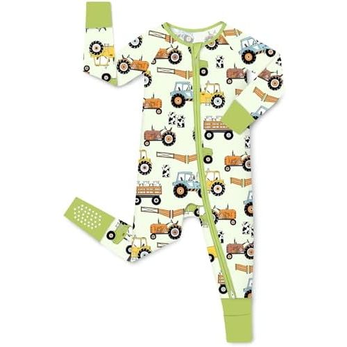 Bamboo Viscose Baby Convertible Footie Pajama, Zipper Pajamas for Baby Boys & Girls, Sleep & Play Footed Pjs