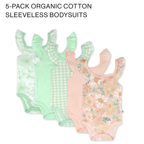 5-Pack Organic Cotton Sleeveless Bodysuits | Honest Baby Clothing