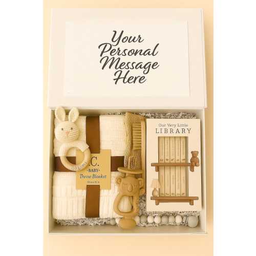 Luxury Baby Gift Box – Neutral Unisex Newborn Gift Set with Organic Essentials, Perfect for Baby Shower or Welcome Gift