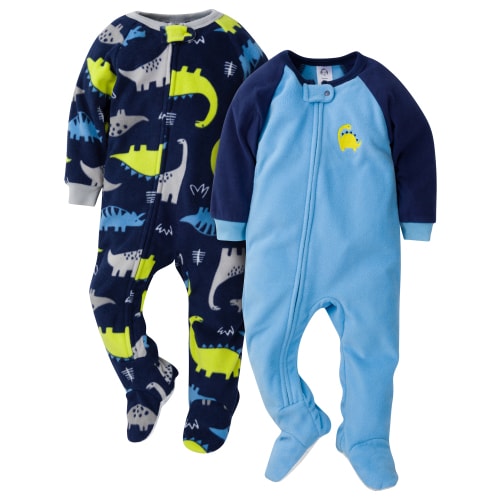Gerber Baby & Toddler Neutral Microfleece Blanket Sleeper Pajamas, 2-Pack, Sizes 0/3M-5T