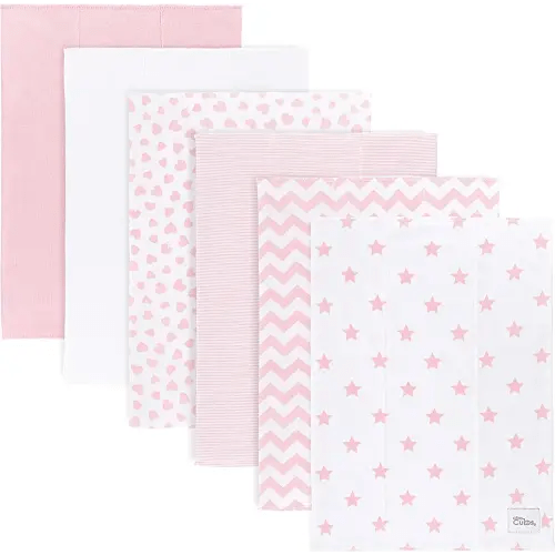 Comfy Cubs Burp Cloths 6 Pack Large 100% Cotton Washcloths Double Layered Absorbent Burping Cloth Extra Absorbent Baby Burp Cloth Extra Soft for Boys and Girls (Pink, Pack of 6)