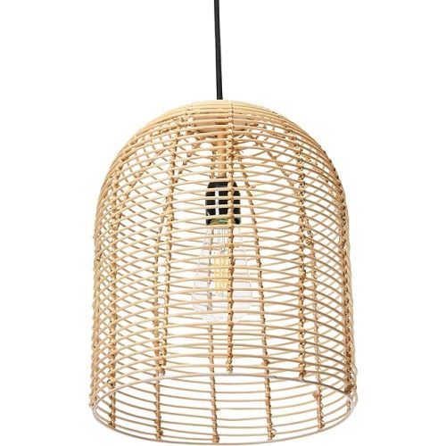 Creative Co-Op Modern Boho Hand Woven Rattan Ceiling Light, Natural